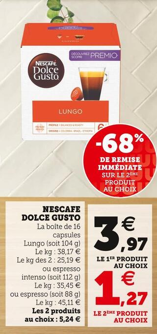 U Express Nescafe dolce gusto offre
