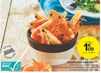 Carrefour Market Crevette rose cuite asc offre
