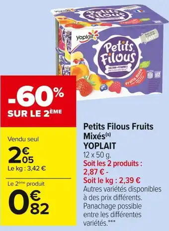 Carrefour Market Yoplait petits filous fruits mixés offre