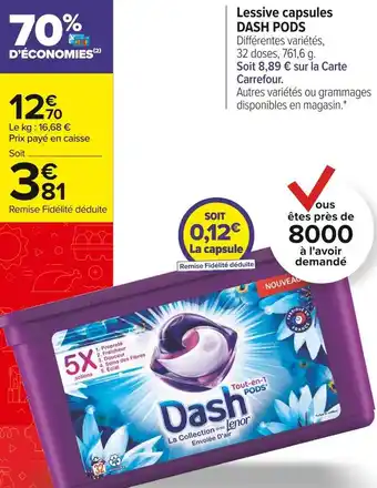 Carrefour Market Dash lessive capsules offre
