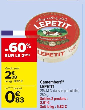 Carrefour Market Lepetit camembert offre