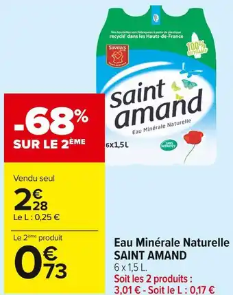 Carrefour Market Saint amand eau minérale naturelle offre