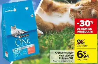 Carrefour Market Purina one croquettes pour chat stérilisé offre
