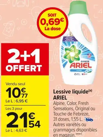Carrefour Market Ariel lessive liquide offre