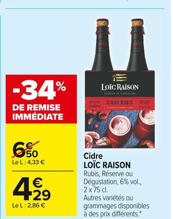 Carrefour Market Loïc raison cidre offre