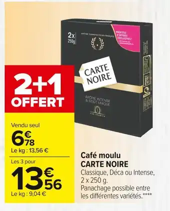 Carrefour Market Carte noire café moulu offre