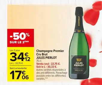 Carrefour Market Jules pierlot champagne premier cru brut offre