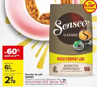 Carrefour Market Senseo dosettes de café offre