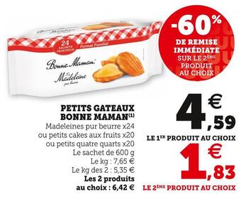 Super U Petits gateaux offre