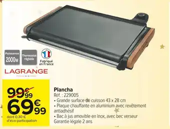 Carrefour Market Lagrange plancha offre