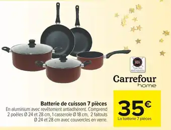 Carrefour Market Carrefour home batterie de cuisson 7 pièces offre