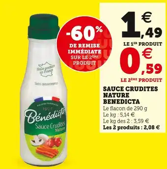 Bénédicta sauce crudites nature