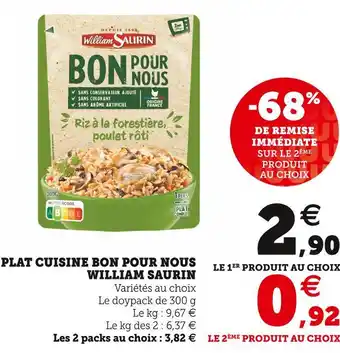 Super U William saurin plat cuisine bon pour nous offre