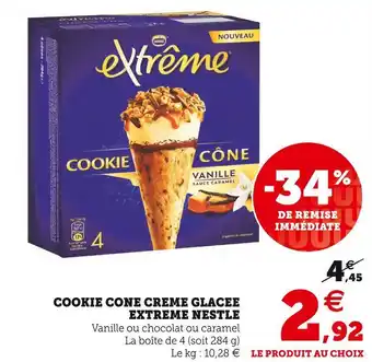 Super U Nestle cookie cone creme glacee extreme offre