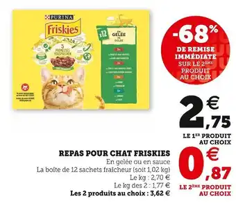 Super U Friskies repas pour chat offre