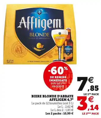 Super U Affligem biere blonde d'abbaye 6,7° offre