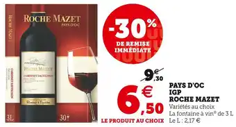 Super U Roche mazet pays d'oc igp offre