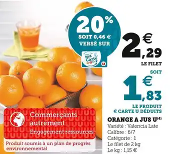 Super U Orange a jus u offre