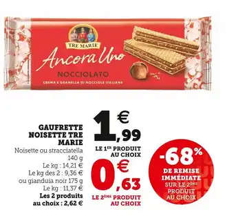 Tre marie gaufrette noisette