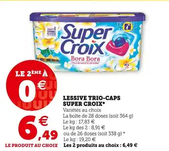 Super U Super croix lessive trio-caps* offre