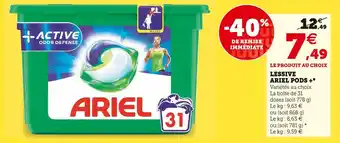 Super U Ariel lessive ariel pods +* offre