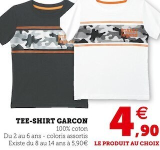 Super U Tee-shirt garcon offre