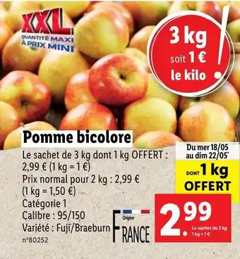 Lidl Pomme bicolore offre