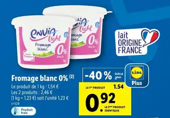 Lidl Fromage blanc 0% offre