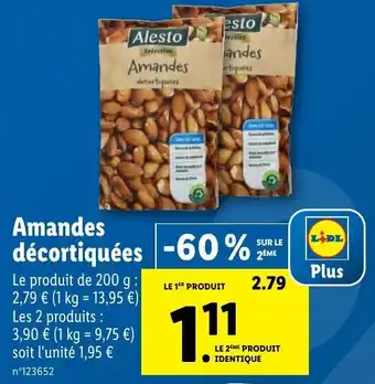 Lidl Amandes décortiquées offre