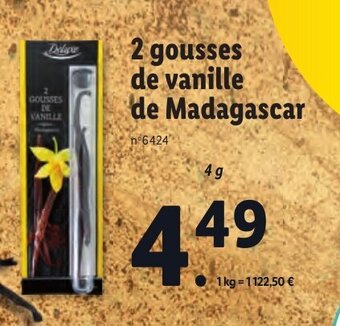 Lidl 2 gousses de vanille de madagascar offre