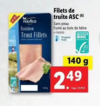 Lidl Filet de truite ASC offre