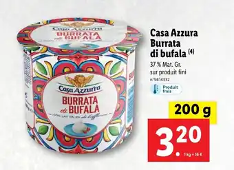 Lidl Casa azzura burrata di bufala offre