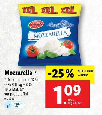 Lidl Mozzarella offre