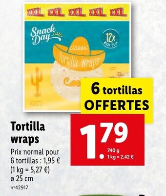 Lidl Tortilla wraps offre