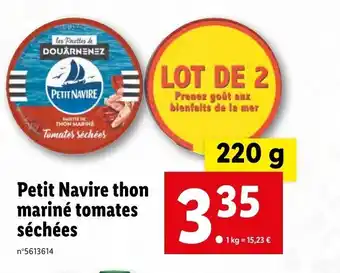 Lidl Petit navire thon mariné tomates séchées offre