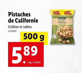 Lidl Pistaches de californie offre