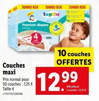 Lidl Couches maxi offre