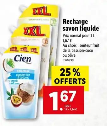 Lidl Recharge savon liquide offre