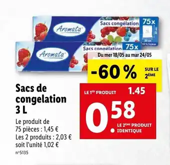 Sacs de congelation 3 L