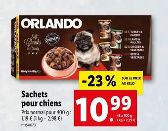 Lidl Sachets pour chiens offre