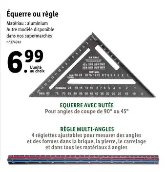 Lidl Équerre ou règle offre