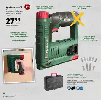 Lidl Agrafeuse sans fil offre