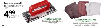 Lidl Ponceuse manuelle ou feuilles abrasives offre