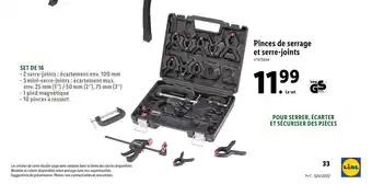 Lidl Pinces de serrage et serre-joints offre