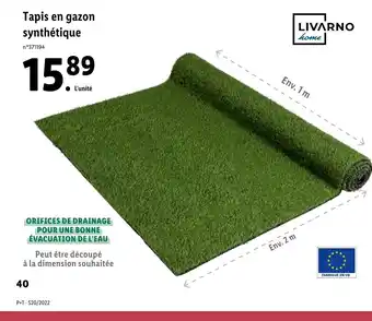Lidl Tapis en gazon synthétique offre
