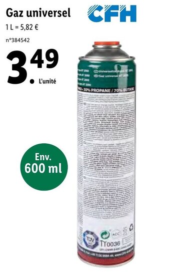Lidl Gaz universel offre