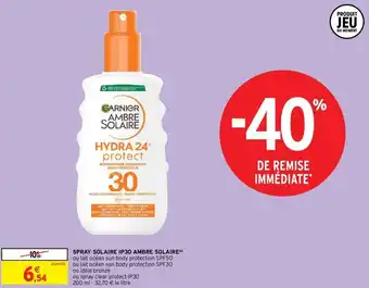 Intermarché Spray solaire IP30 ambre solaire offre