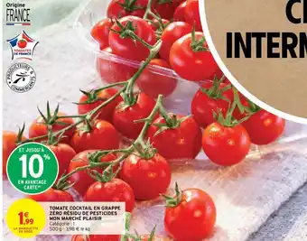 Intermarché Tomate Cocktail en Grappe Zéro Résidu de Pesticides Mon Marché Plaisir offre