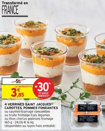 Intermarché 4 Verrines Saint Jacques Carottes, Pommes Fondantes offre