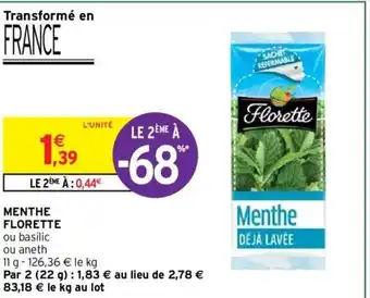 Intermarché Menthe Florette offre